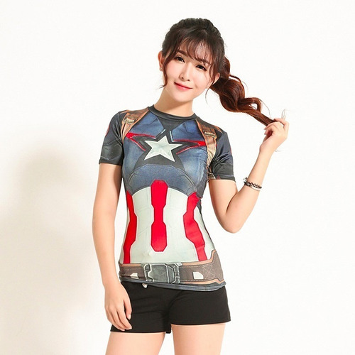 Playera Deportiva Capitan America Gym