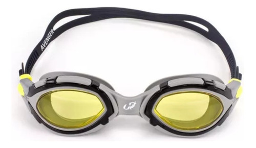 Óculos De Natação Triathlon Mergulho Hammerhead Avenger Cor Cinza/Amarelo