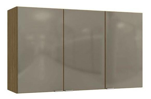 Armário Aéreo Suprema 3 Portas Freijó/vidro Bronze 120x34cm