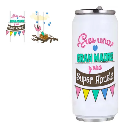 Termo Lata Frase Eres Un Gran Madre Y Super Abuela