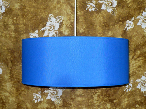 Lámpara Colgante En Tela Azul 2 L 40-40/15 Cm Alt  Pr