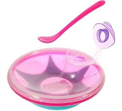 Plato Termico Bebe Nuby Con Cuchara, Sopapa Y Tapa 5419br