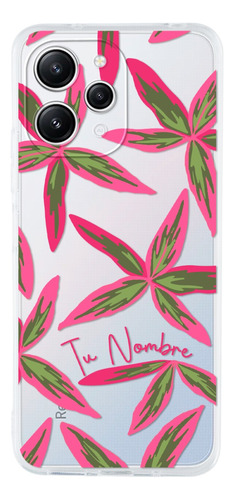 Funda Para Xiaomi Hojas Flores Para Mujer Con Tu Nombre