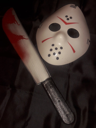 Mascara Jason Voorhee + Machete Disfraz Halloween Viernes 13