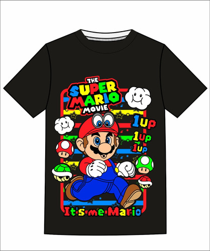 Remeras Super Mario Bros #3 Mario Solo 1 Up - Algodón