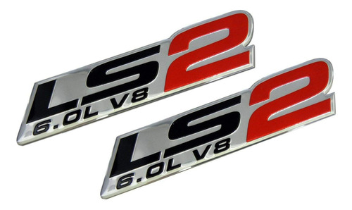 Juego De 2 Emblemas Ls2 6.0l V8 Motor 3d Placa De Identifica