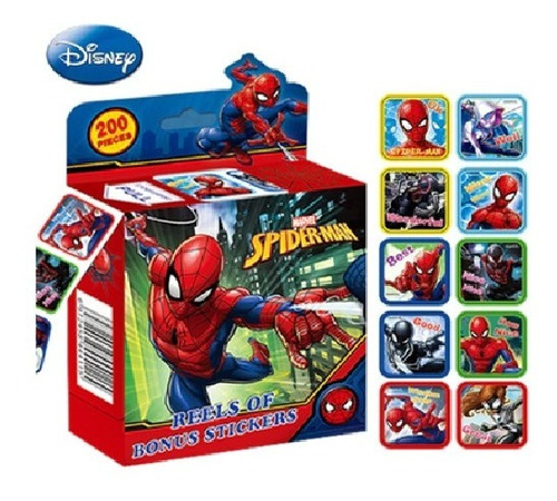 Rollo De 200 Stickers De Spiderman, Pegatinas, Adhesivos