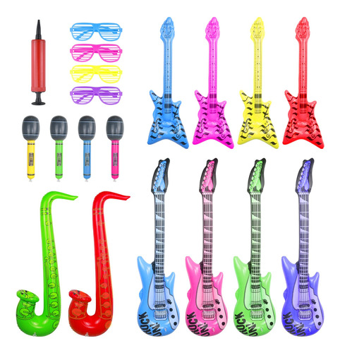 Instrumentos Inflables, Decoraciones De Fiesta De Rock And R