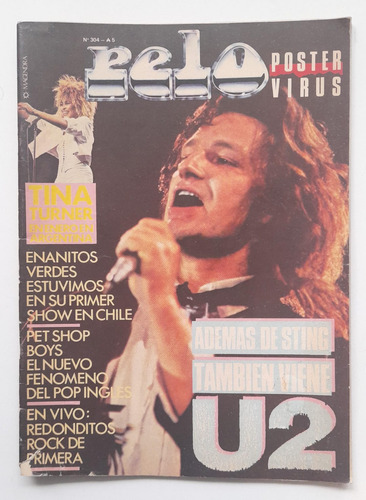 Revista Pelo Numero 304 Musica U2 Pet Shop 1987 Poster Virus