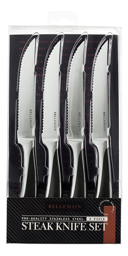 Juego De 4 Cuchillos Para Carne Bellemain Premium De Acero I