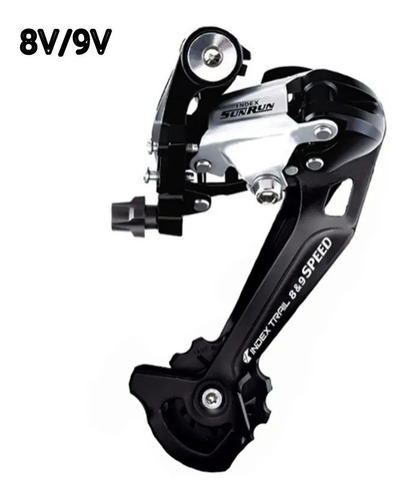 Imagem 1 de 3 de Cambio Traseiro De Bike 9 V Index Preto/cinza Até 43 D Long