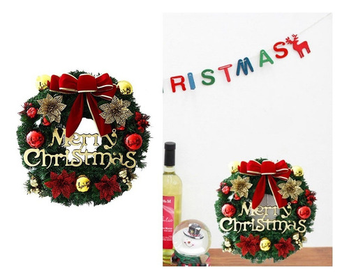 . Lazhu Christmas Wreath Hermoso Adorno Navideño For Puerta