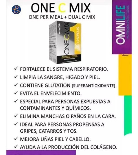 One C Mix Omnilife - Vitamina C/colágeno/defensas Mango