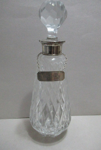 Licorero Whisky Plata 925 Botellón Cristal Con Tapón (15534) Plateado (Usado)