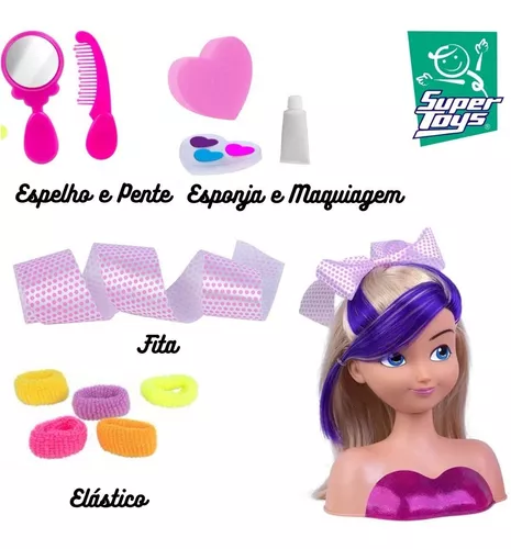 Boneca Busto Nancy Hair Super Toys Fazer Maquiagem em Promoção na Americanas