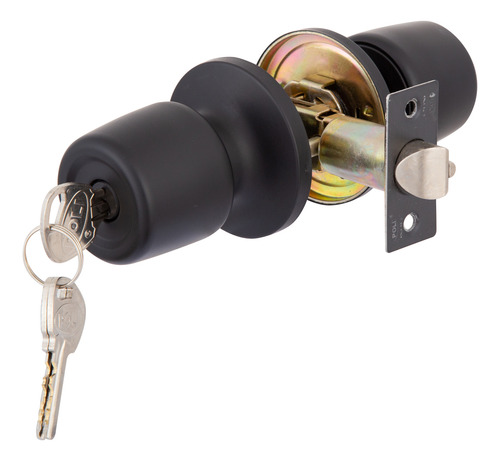 Cerradura Tubular Pomo Poli 8000 Antibacterial Acceso Negro