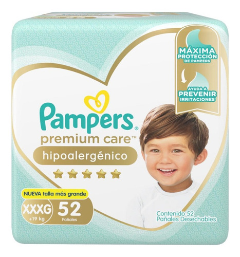 Pañales Pampers Premium Care Hipoalergénico Xxxg 104 Und
