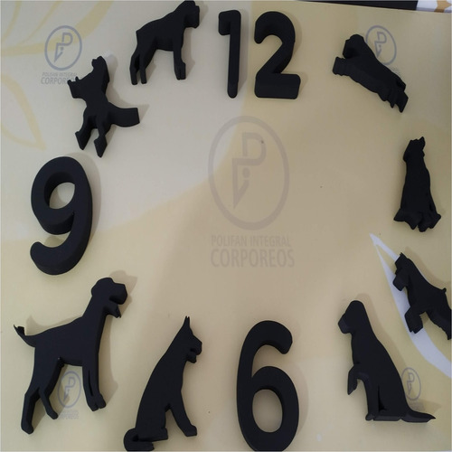 Reloj Pared 3d Mod. Perros Hasta 120cm De Diam En Polyfan