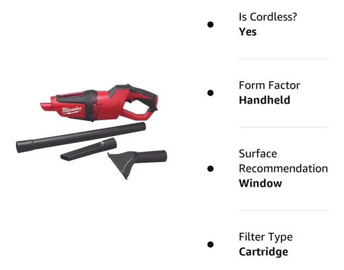 Milwaukee Aspiradora Compacta Inalámbrica M12 De Iones De Li