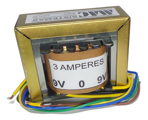 Transformador 9 0 9v -3 A. 9+9v 4 Fios Pode Usar Como 0-18v 