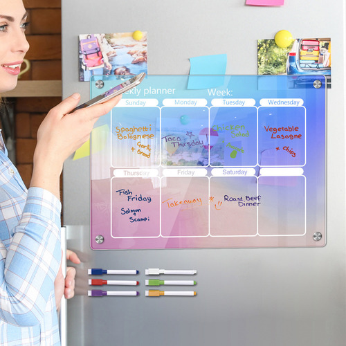 Quadro De Mensagens Plan Memo Com Adesivo De Geladeira Apagá