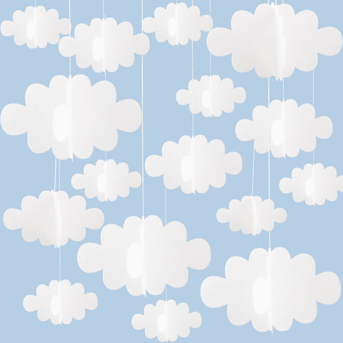 16 Piezas De Decoraciones 3d De Nubes Colgantes Para Techo,