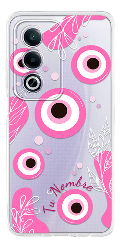 Funda Para Oppo Ojo Turco Nazar Rosa Personalizada Nombre