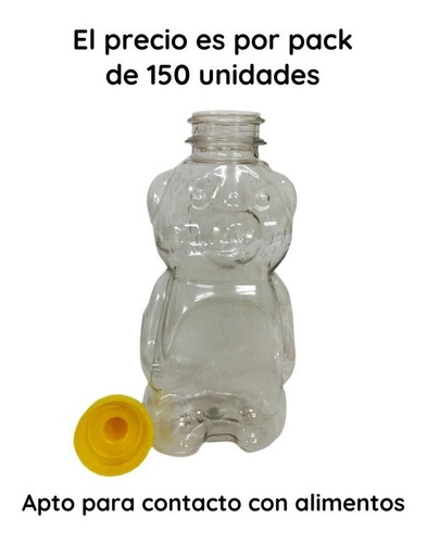 Imagen 6 de 10 de Envases Para Miel ( Osito) Tapa Presion Dosific. X 150 Unid.