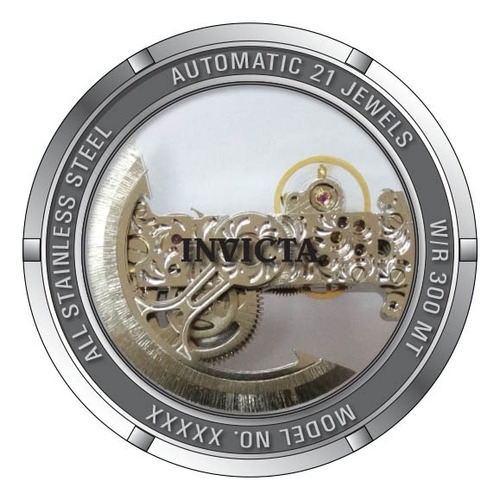 Relógio Invicta Coalition Forces 24708 Automatico Gold 18k Preto Dourado Transparente