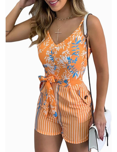 Mono De Mujer De Tirantes Overol Jumpsuit Palazzo Completo -