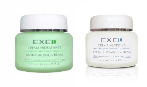 Kit X2 Cremas Exel Vitamina E Aloe Vera Colageno Y Elastina