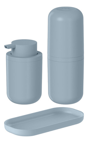 T Porta Cpillo + Porta Jabon Para Baño Ou Kt129azgf Azul