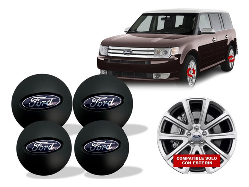 Kit De Centros De Rin Ford Flex 09-15 Negro Mate/brilloso