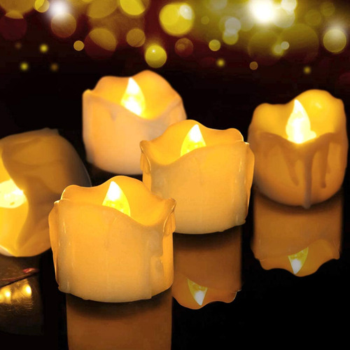 Velas Led, Juego De 12 Velas Led Sin Llama, Candelitas Led T