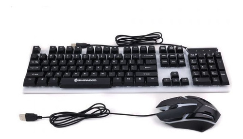 Kit Teclado Gamer Con Mouse Rgb Blanco/negro D280 Teclado Negro