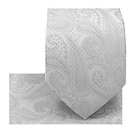 Imagen 1 de 1 de Oliver George Conjunto Paisley Corbata (blanco) # 2313-i