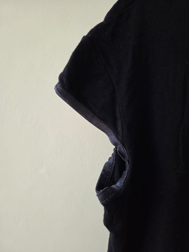 Vestido Negro Corto Elastizado Talle Small Moño Japones (Usado)