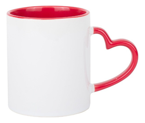 Taza Con Asa De Corazón Interior Rojo De Sublimación