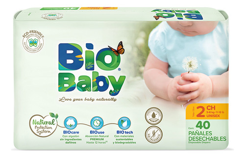 Pañales Biobaby Unisex Etapa 2 Chico 40 Piezas