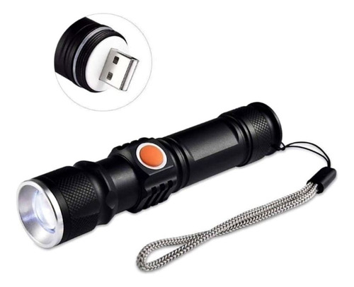 Lanterna Tática Militar Led T6 Zoom Potente Usb Recaregável