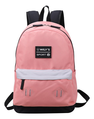 Mochila Para Laptop Casual Escolar Wilys Pink 16.5 Color Mamey Diseño De La Tela Liso