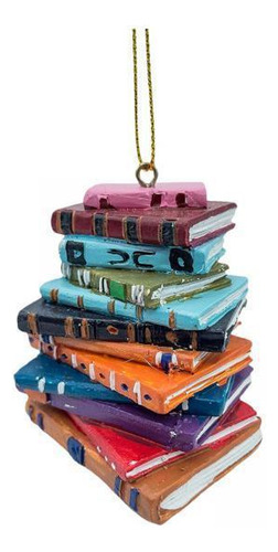 2 Pila De Libros De Lectura, Adorno Navideño, Adornos Para