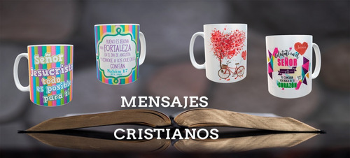  Juego De 2 Tazas Cerámica Mensajes Bíblicos B2 B5  