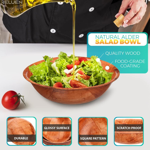 Reluen. Juego De 6 Ensaladeras De Madera