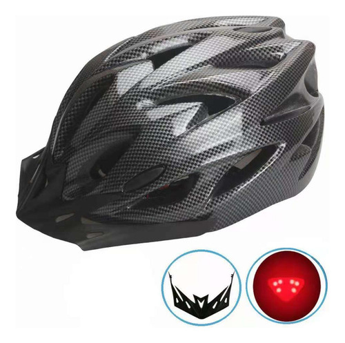 Casco De Bicicleta Con Luz Y Visera Ajustable Soldler