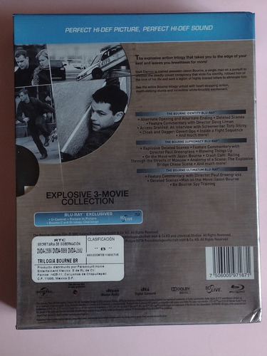 The Bourne Trilogy Blu-ray Disc Matt Damon (Usado)