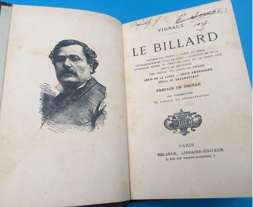 Le Billard Maurice Vignaux 1875 Francés Billar Antiguo