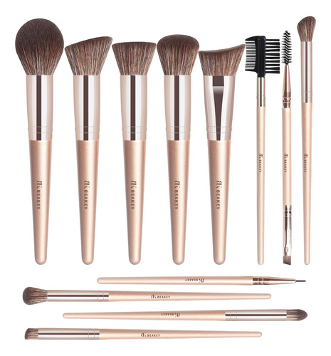 Beakey Juego De 12 Brochas De Maquillaje, Brochas De Maquill