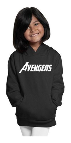 Sudadera Negra Infantil De Marvel De Logo Avengers En Oferta
