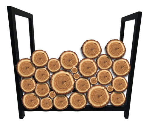 Porta Lenha Aço Carbono Organização Churrasco Lareira Lazer